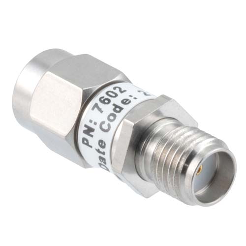 6dB RF fixed attenuator 2W, DC to 6GHz, SMA male to female, Stainless Steel FMAT7602-6