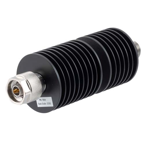 10dB RF fixed attenuator 50W, DC to 18GHz, N-type male to N-type female FMAT7604-10