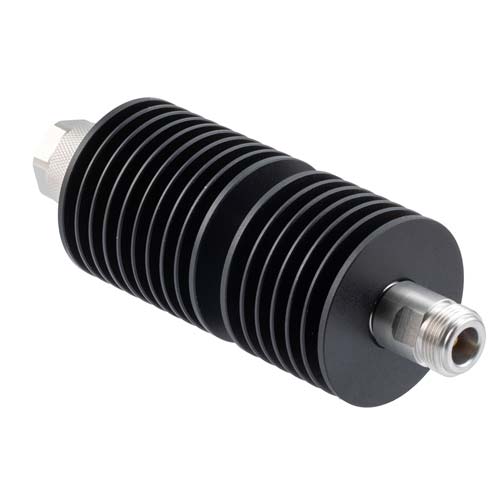20dB RF fixed attenuator 50W, DC to 18GHz, N-type male to N-type female FMAT7604-20