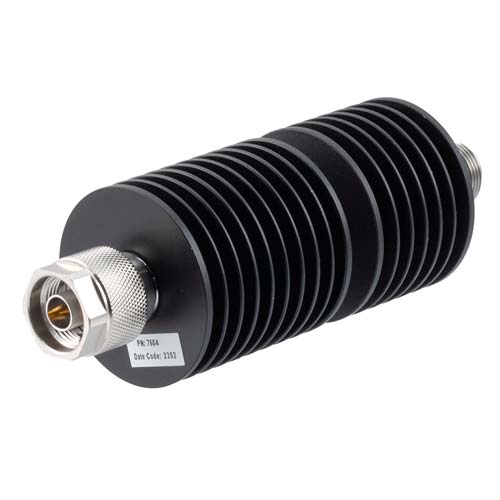 40dB RF fixed attenuator 50W, DC to 18GHz, N-type male to N-type female FMAT7604-40