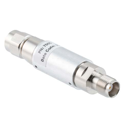 3dB RF fixed attenuator 2W, DC to 18GHz, TNC male to female, Brass FMAT7605-3