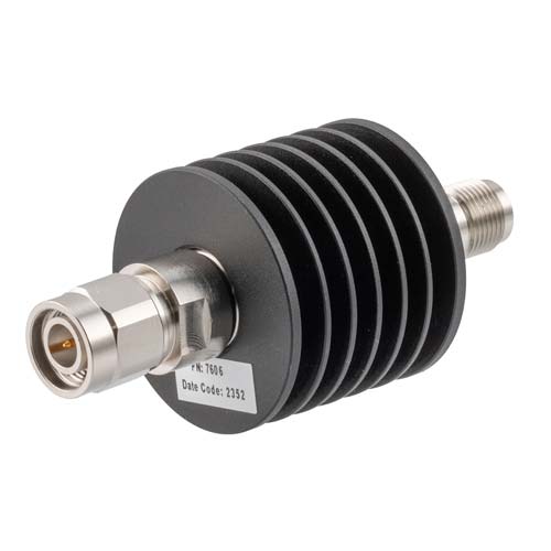 20dB RF fixed attenuator 10W, DC to 18GHz, TNC male to female FMAT7606-20