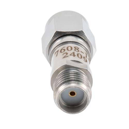 10 dB RF Fixed Attenuator SMA Male (Plug) to SMA Female (Jack), DC to 6GHz Rated to 2 Watt, Stainless Steel Body, 1.35:1 VSWR FMAT7608-10