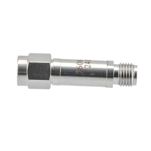 12 dB RF Fixed Attenuator SMA Male (Plug) to SMA Female (Jack), DC to 6GHz Rated to 2 Watt, Stainless Steel Body, 1.35:1 VSWR FMAT7608-12