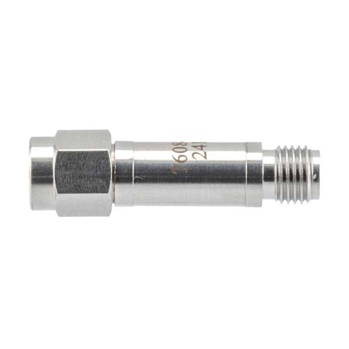 40 dB RF Fixed Attenuator SMA Male (Plug) to SMA Female (Jack), DC to 6GHz Rated to 2 Watt, Stainless Steel Body, 1.35:1 VSWR FMAT7608-40