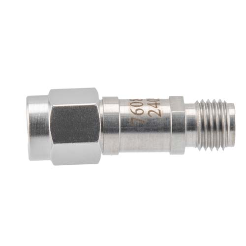 5 dB RF Fixed Attenuator SMA Male (Plug) to SMA Female (Jack), DC to 6GHz Rated to 2 Watt, Stainless Steel Body, 1.35:1 VSWR FMAT7608-5