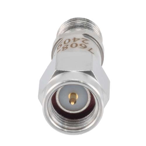 7 dB RF Fixed Attenuator SMA Male (Plug) to SMA Female (Jack), DC to 6GHz Rated to 2 Watt, Stainless Steel Body, 1.35:1 VSWR FMAT7608-7