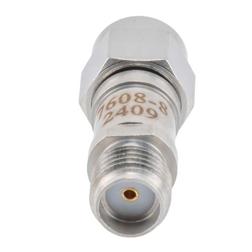 8 dB RF Fixed Attenuator SMA Male (Plug) to SMA Female (Jack), DC to 6GHz Rated to 2 Watt, Stainless Steel Body, 1.35:1 VSWR FMAT7608-8