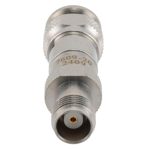 20 dB RF Fixed Attenuator TNC Male (Plug) to TNC Female (Jack), DC to 3 GHz Rated to 2 Watt, Brass Body, 1.25:1 VSWR FMAT7609-20
