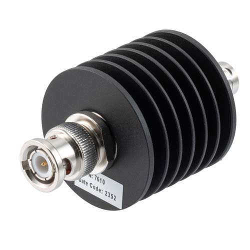 20dB RF fixed attenuator 10W, DC to 4GHz, BNC male to BNC female FMAT7610-20