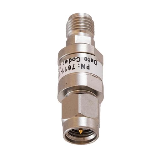 12 dB Fixed Attenuator SMA Male (Plug) to SMA Female (Jack) DC to 18 GHz Rated to 2 Watt Stainless Steel Body 1.35:1 VSWR FMAT7611-12