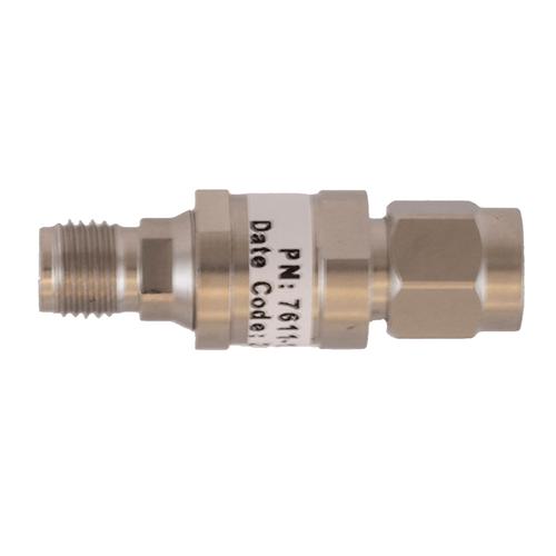 12 dB Fixed Attenuator SMA Male (Plug) to SMA Female (Jack) DC to 18 GHz Rated to 2 Watt Stainless Steel Body 1.35:1 VSWR FMAT7611-12