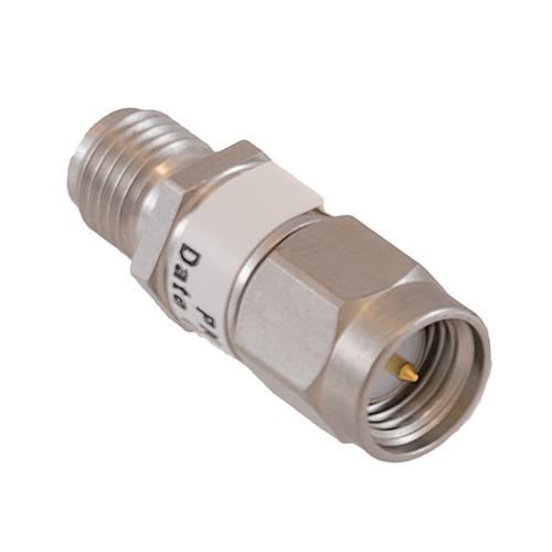 3 dB Fixed Attenuator SMA Male (Plug) to SMA Female (Jack) DC to 18 GHz Rated to 2 Watt Stainless Steel Body 1.3:1 VSWR FMAT7620-3