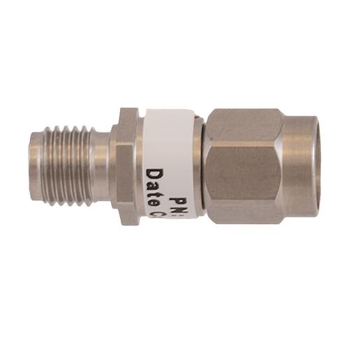 6 dB Fixed Attenuator SMA Male (Plug) to SMA Female (Jack) DC to 18 GHz Rated to 2 Watt Stainless Steel Body 1.3:1 VSWR FMAT7620-6