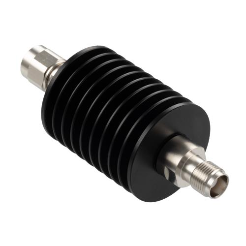 30 dB Fixed Attenuator TNC Male (Plug) to TNC Female (Jack) Up to 8 GHz Rated to 25 Watts, Black Aluminum Body, 1.25 VSWR FMAT7627-30