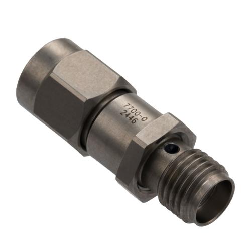 0 dB Fixed Attenuator for Cryogenic Application, SMA Male to SMA Female, DC to 18 GHz Rated to 2W Passivated Stainless Steel Hex/Round Body FMAT7700-0