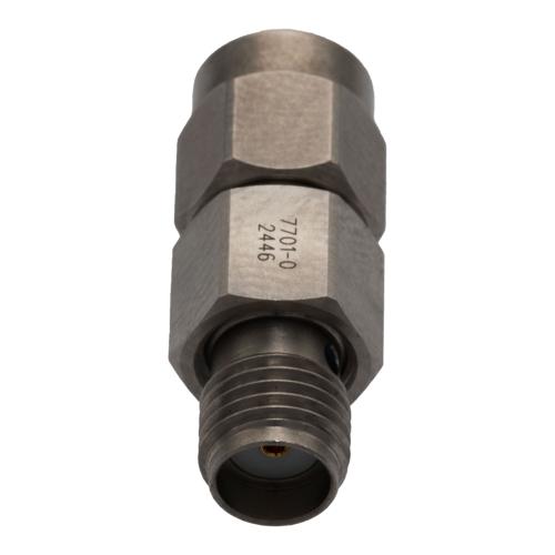 0 dB Fixed Attenuator for Cryogenic Application, SMA Male to SMA Female, DC to 18 GHz Rated to 2 Watt Passivated Stainless Steel Body FMAT7701-0