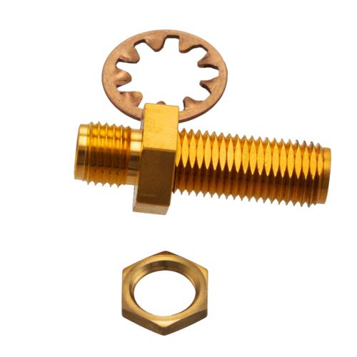 0 dB Fixed Attenuator Bulkhead for Cryogenic Application, 2.92mm female to 2.92mm Female, DC to 18 GHz Rated to 1 W Copper Gold Plated Body FMAT7702-0