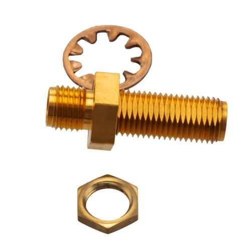 20 dB Fixed Attenuator Bulkhead for Cryogenic Application, 2.92mm female to 2.92mm Female, DC to 18 GHz Rated to 1 W Copper Gold Plated Body FMAT7702-20