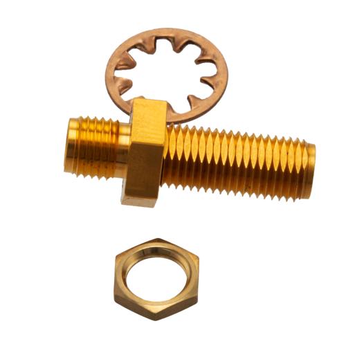 3 dB Fixed Attenuator Bulkhead for Cryogenic Application, 2.92mm female to 2.92mm Female, DC to 18 GHz Rated to 1 W Copper Gold Plated Body FMAT7702-3