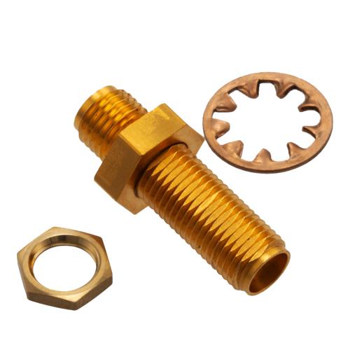 3 dB Fixed Attenuator Bulkhead for Cryogenic Application, 2.92mm female to 2.92mm Female, DC to 18 GHz Rated to 1 W Copper Gold Plated Body FMAT7702-3