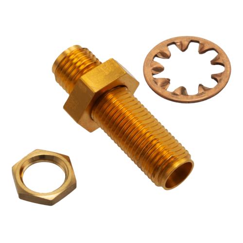6 dB Fixed Attenuator Bulkhead for Cryogenic Application, 2.92mm female to 2.92mm Female, DC to 18 GHz Rated to 1 W Copper Gold Plated Body FMAT7702-6