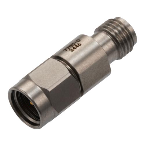 0 dB Fixed Attenuator for Cryogenic Application, 2.92mm Male to 2.92mm Female, DC to 40 GHz Rated to 1 Watt Passivated Stainless Steel Body FMAT7703-0