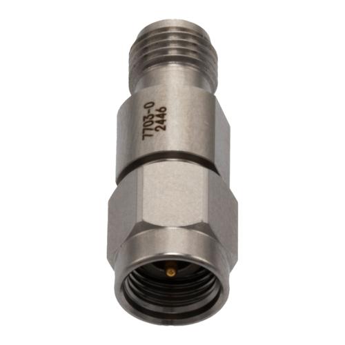 0 dB Fixed Attenuator for Cryogenic Application, 2.92mm Male to 2.92mm Female, DC to 40 GHz Rated to 1 Watt Passivated Stainless Steel Body FMAT7703-0