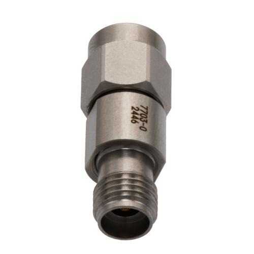 0 dB Fixed Attenuator for Cryogenic Application, 2.92mm Male to 2.92mm Female, DC to 40 GHz Rated to 1 Watt Passivated Stainless Steel Body FMAT7703-0