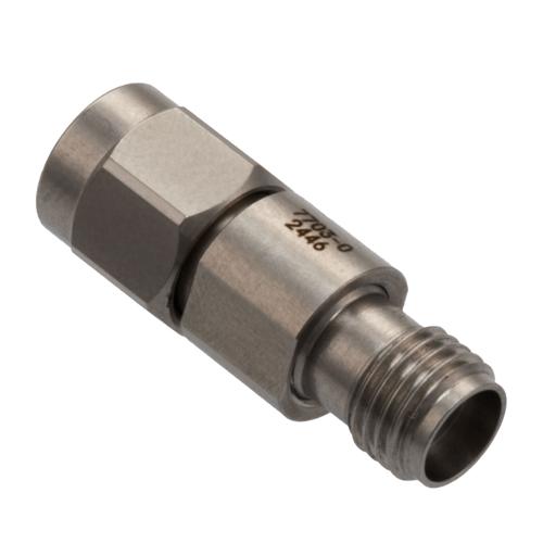 0 dB Fixed Attenuator for Cryogenic Application, 2.92mm Male to 2.92mm Female, DC to 40 GHz Rated to 1 Watt Passivated Stainless Steel Body FMAT7703-0