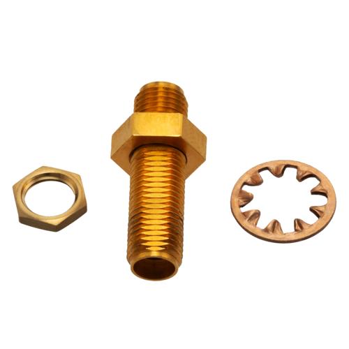 0 dB Fixed Attenuator Bulkhead for Cryogenic Application, 2.92mm female to 2.92mm Female, DC to 40 GHz Rated to 1 W Copper Gold Plated Body FMAT7704-00