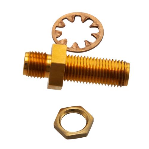 0 dB Fixed Attenuator Bulkhead for Cryogenic Application, 2.92mm female to 2.92mm Female, DC to 40 GHz Rated to 1 W Copper Gold Plated Body FMAT7704-00