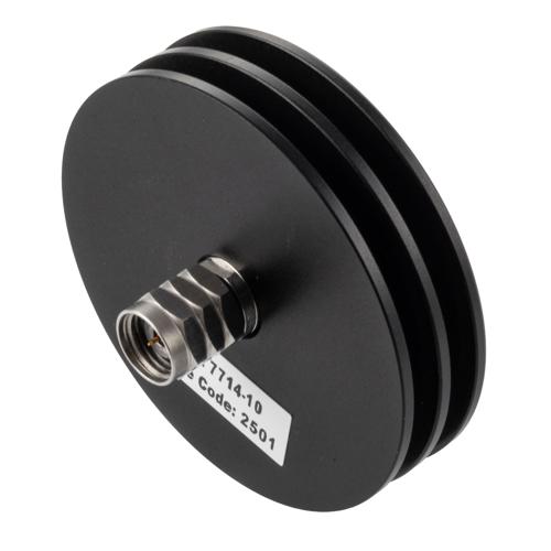 10 dB Fixed Attenuator 1.85mm Male (Plug) to 1.85mm Female (Jack) DC to 67 GHz Rated to 5 Watt, Aluminum Body 1.45:1 VSWR FMAT7714-10