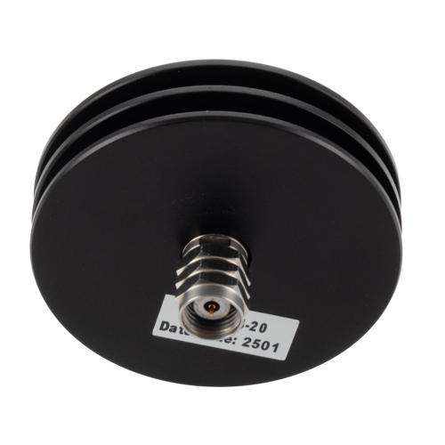 20 dB Fixed Attenuator 1.85mm Male (Plug) to 1.85mm Female (Jack) DC to 67 GHz Rated to 5 Watt, Aluminum Body 1.45:1 VSWR FMAT7714-20