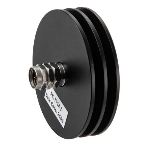 3 dB Fixed Attenuator 1.85mm Male (Plug) to 1.85mm Female (Jack) DC to 67 GHz Rated to 5 Watt, Aluminum Body 1.45:1 VSWR FMAT7714-3