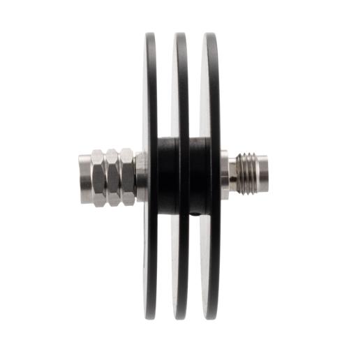 6 dB Fixed Attenuator 1.85mm Male (Plug) to 1.85mm Female (Jack) DC to 67 GHz Rated to 5 Watt, Aluminum Body 1.45:1 VSWR FMAT7714-6