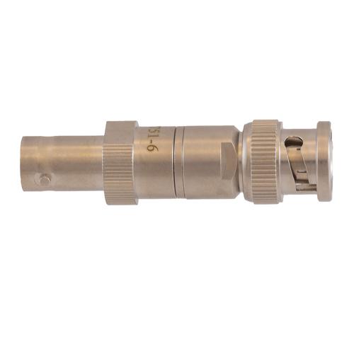 6 dB Fixed Attenuator 75 Ohm BNC Male (Plug) to 75 Ohm BNC Female (Jack) DC to 1 GHz rated to 1 Watt Brass Tri-Metal Body 1.2:1 VSWR FMAT7751-6
