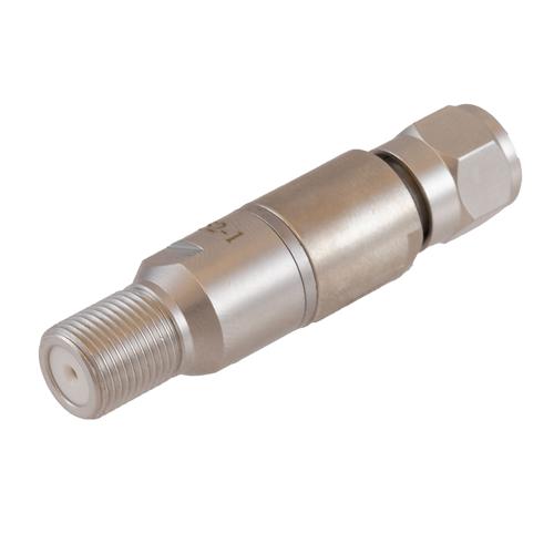 1 dB Fixed Attenuator 75 Ohm N-Type Male (Plug) to 75 Ohm N-Type Female (Jack) DC to 1 GHz rated to 1 Watt Brass Tri-Metal Body 1.25:1 VSWR FMAT7752-1