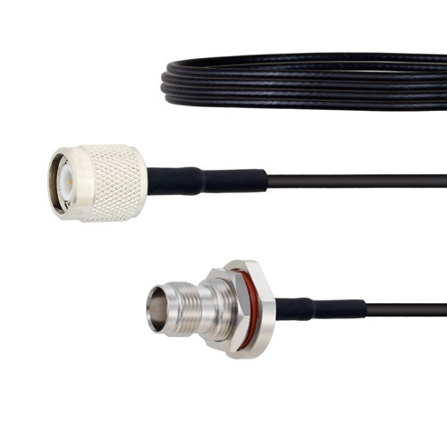 Low Loss TNC Male to TNC Female Bulkhead Cable LMR-100 Coax in 24 Inch FMC00053-24