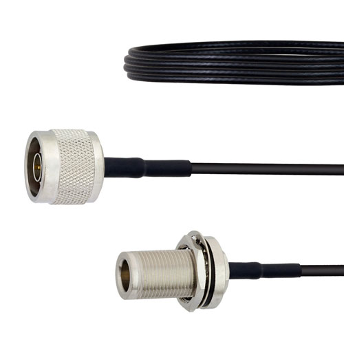 Low Loss N Male to N Female Bulkhead Cable LMR-100 Coax FMC00150
