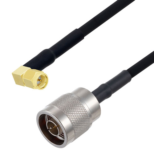 RA SMA Male to N Male Cable RG-223 Coax with Heat Shrink in 150 CM length FMC00180-150CM
