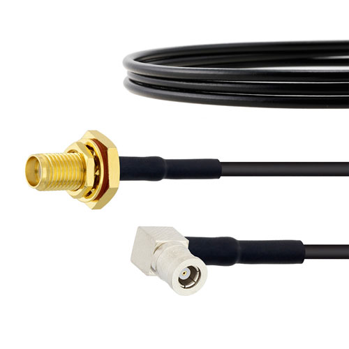 Low Loss SMA Female Bulkhead to RA SMB Plug Cable RG174 Coax FMC00267