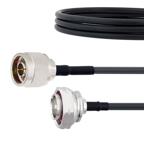 Low Loss N Male to 7/16 DIN Male Cable LMR-240-UF Coax in 12 Inch FMC00270-12