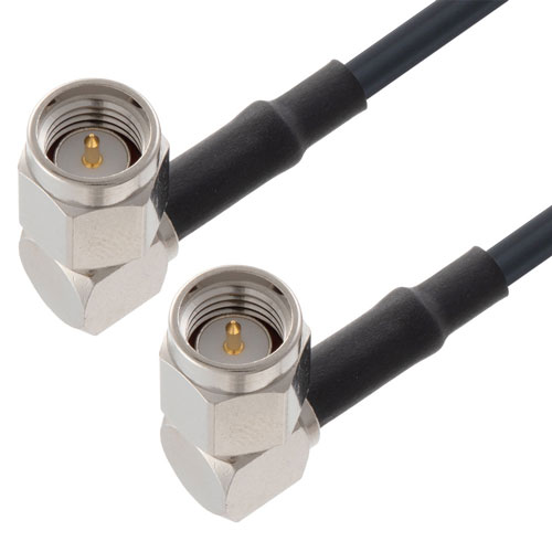 Low Loss RA SMA Male to RA SMA Male Cable LMR-100 Coax in 24 Inch, 180 Degree Clocking FMC00273/0400-24