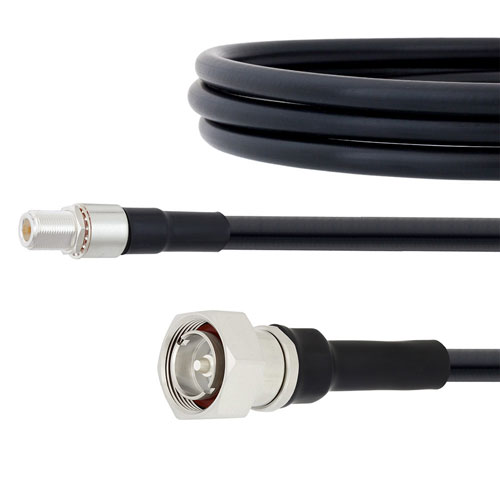 Low Loss N Female Bulkhead to 7/16 DIN Male Cable LMR-600-DB Coax FMC00284
