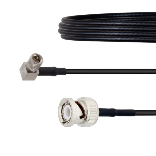 Low Loss RA 10-32 Male to BNC Male Cable LMR-100 Coax in 48 Inch FMC00285-48