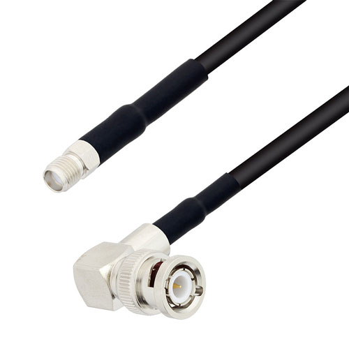 SMA Female to RA BNC Male Cable RG-58 Coax in 60 Inch FMC00291-60