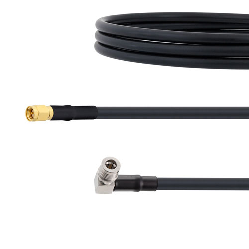 Low Loss SMA Male to RA QMA Male Cable LMR-240 Coax in 150 CM FMC00296-150CM