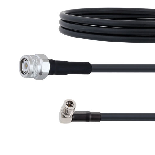 Low Loss TNC Male to RA QMA Male Cable LMR-240-UF Coax in 100 CM with Times Microwave components FMC00299-100CM