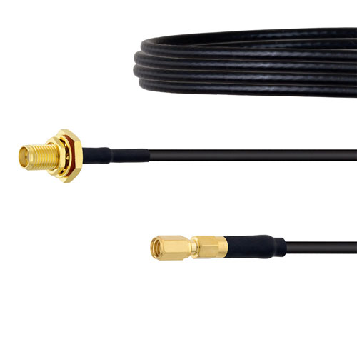 Low Loss SMA Female Bulkhead to SSMC Male Cable LMR-100 Coax FMC00302